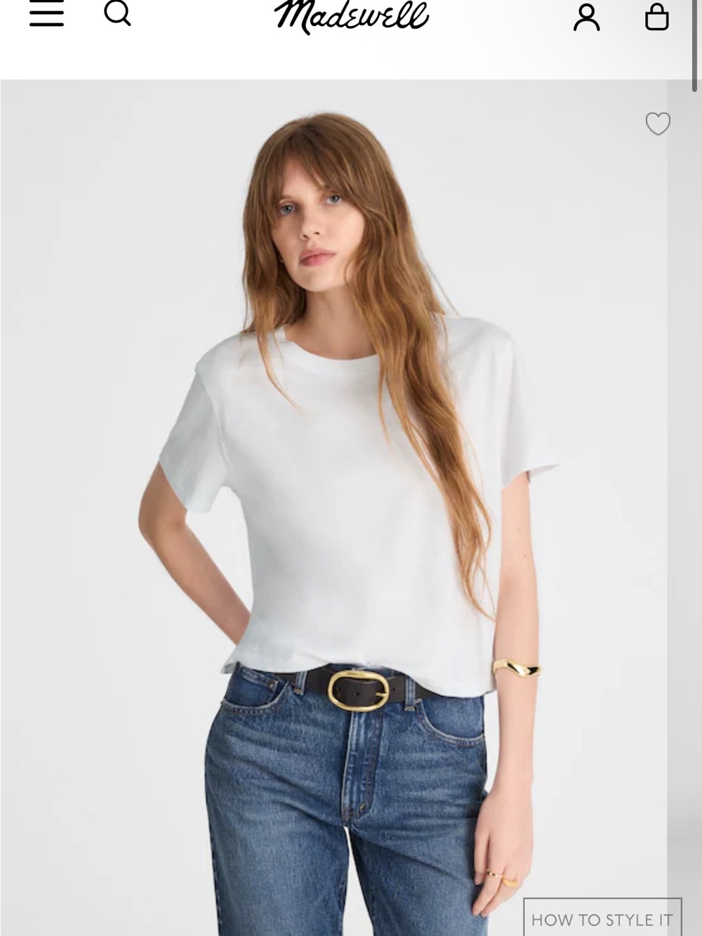 Madewell The Easy Crop Crewneck Tee in Soft Slub - White
